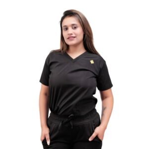 Nursing Scrubs for Women (V-Neck) Black